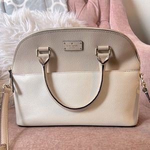 Kate Spade cream and white satchel